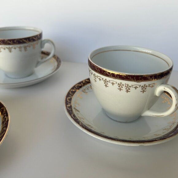 Alfred Meaking Golden Mae Tea Cups, Saucers & Creamer Made in England - Picture 4 of 14